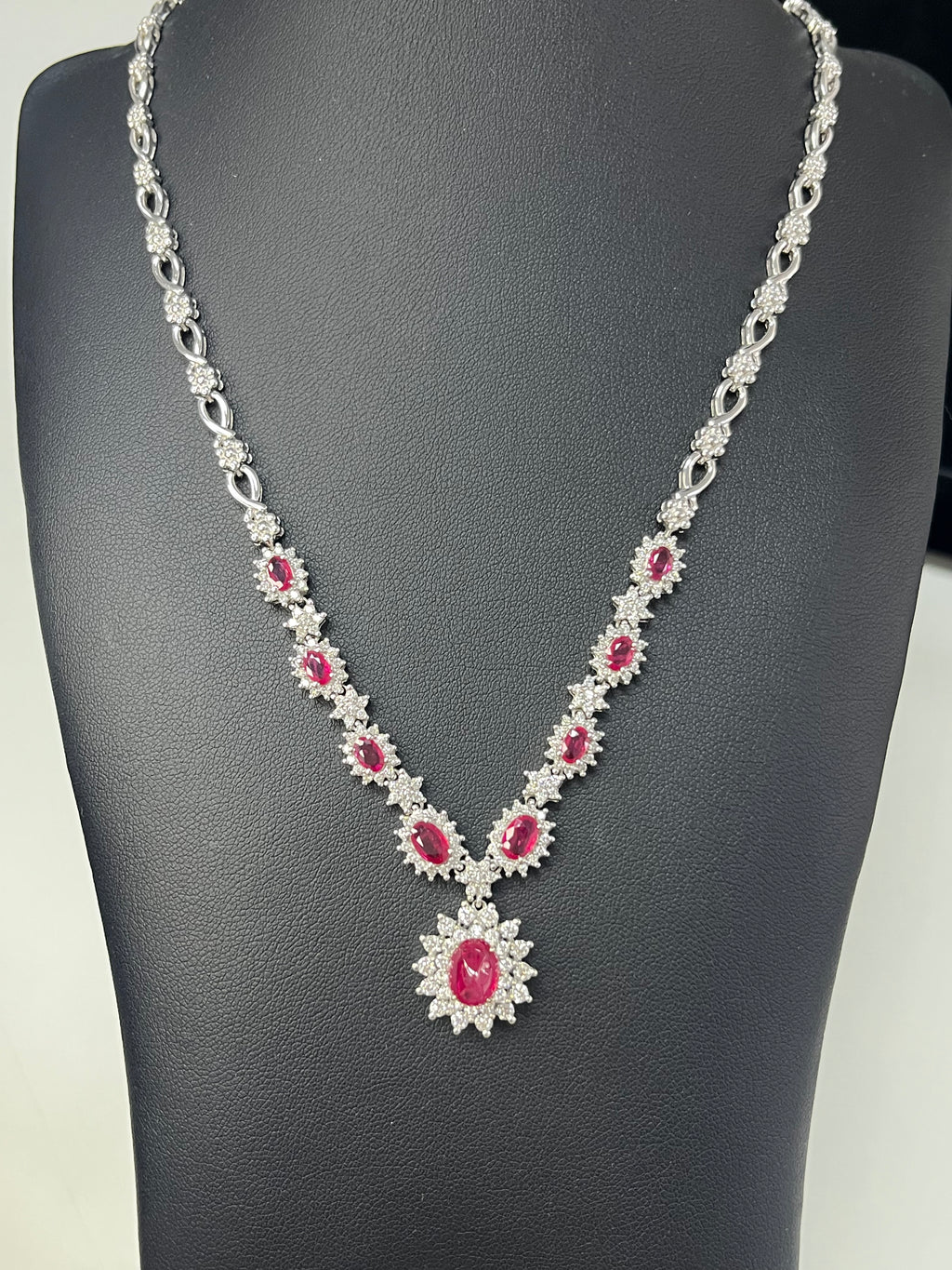 2.5 Carat Ruby in  14K WG Necklace