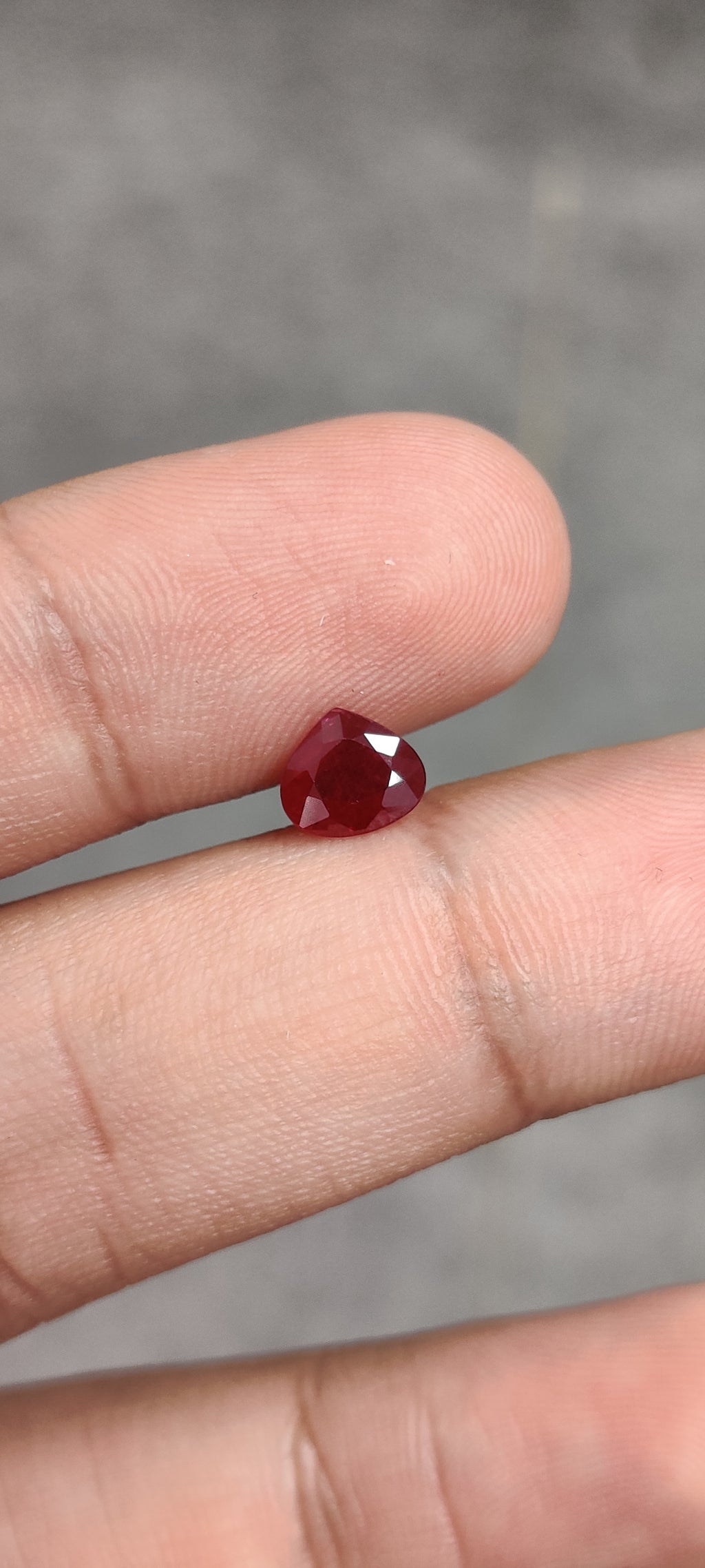1.04 Carat Pear Heat Burma Pigeon Blood Red   Ruby Loose stone