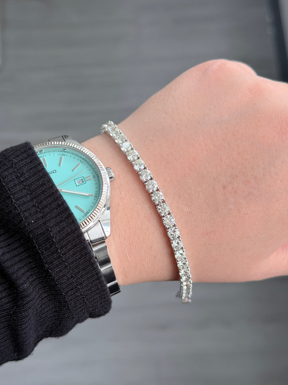 10.25 Carat Natural Diamond  in 14K WG Bracelet