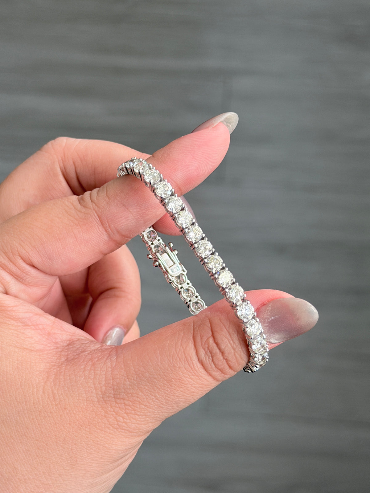 10.25 Carat Natural Diamond  in 14K WG Bracelet