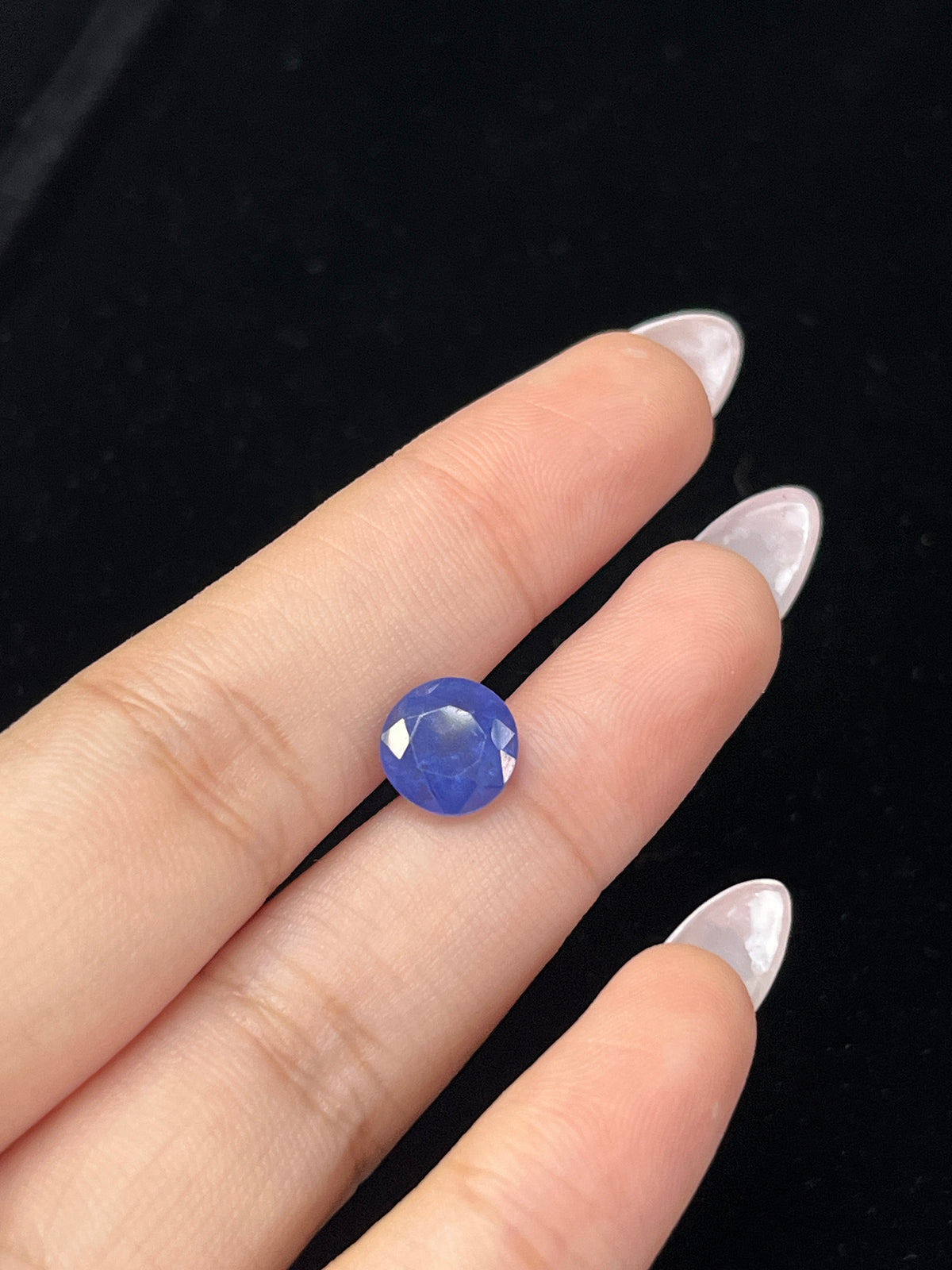 3.78 Carat Round  Blue  Heat  Sapphire Loose stone