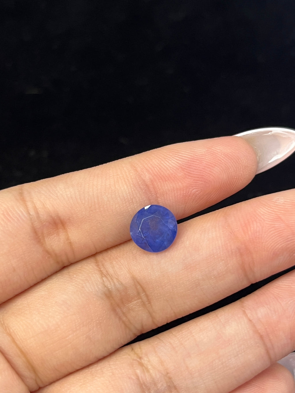 3.78 Carat Round  Blue  Heat  Sapphire Loose stone
