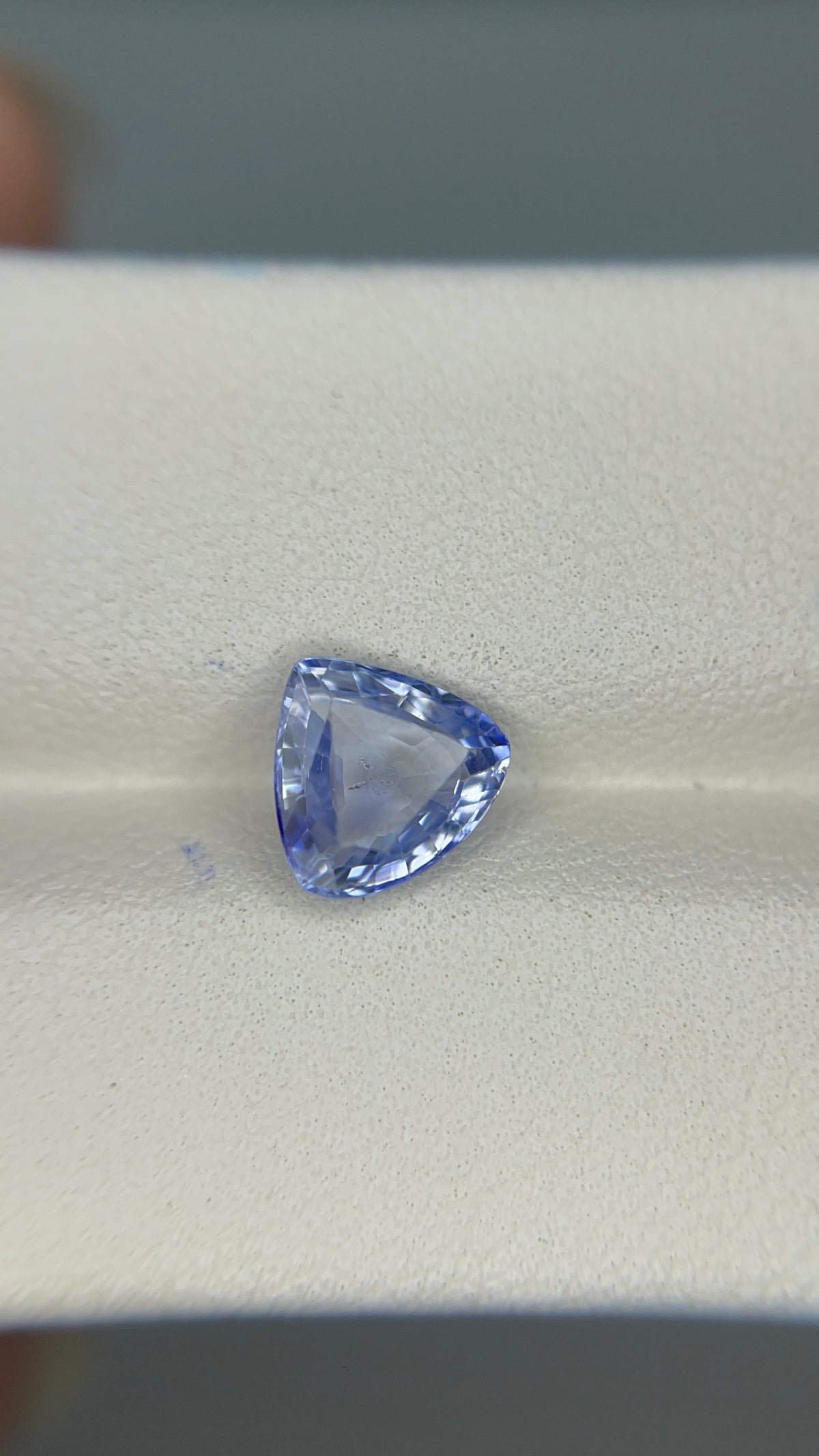 1.71 Carat Trillian cut Sri Lanka  Crystal Blue Heat  Sapphire Loose stone