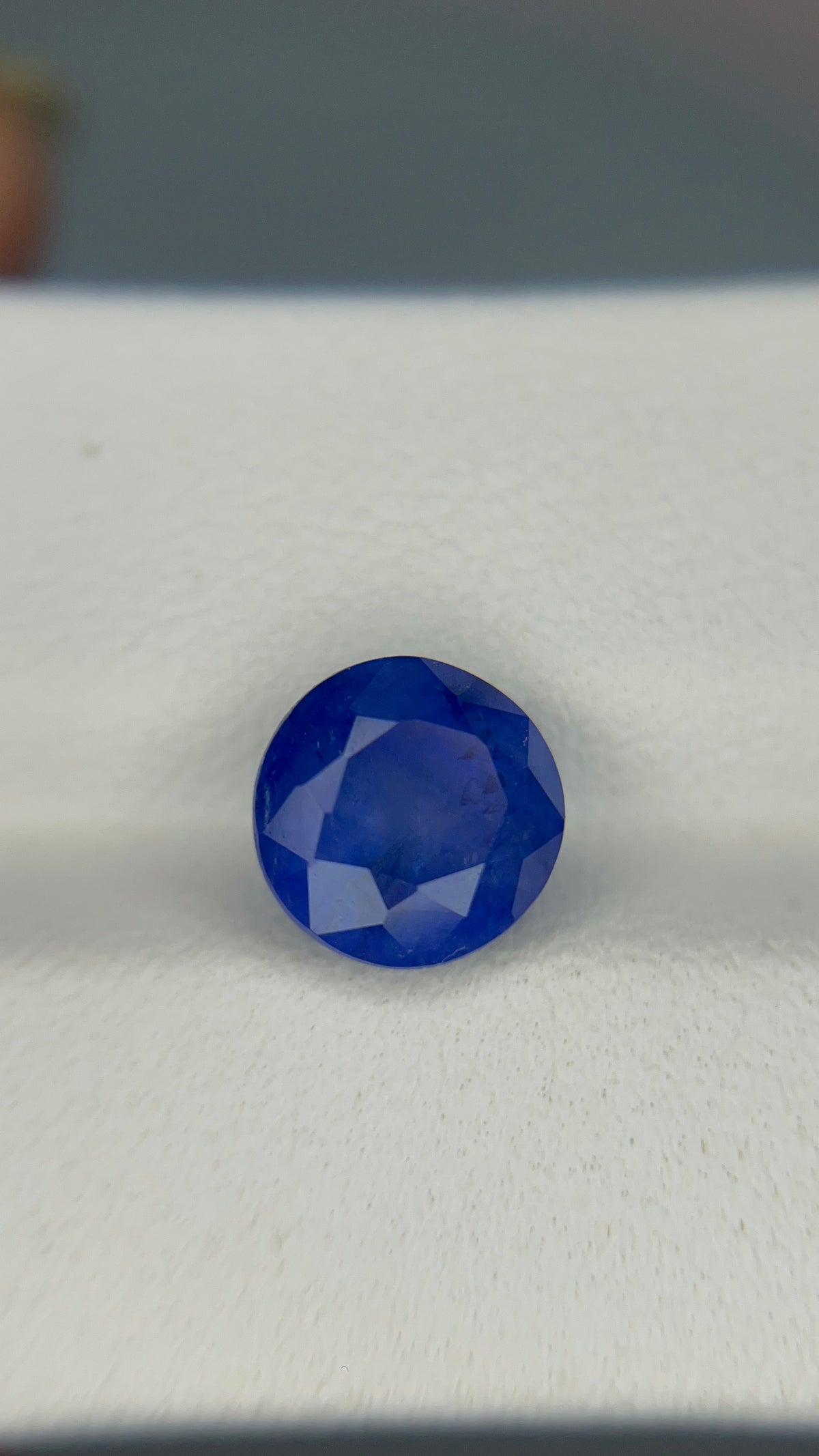 3.78 Carat Round  Blue  Heat  Sapphire Loose stone