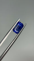 3.95 Carat Emerald Cut  Blue Heat Sapphire Loose stone