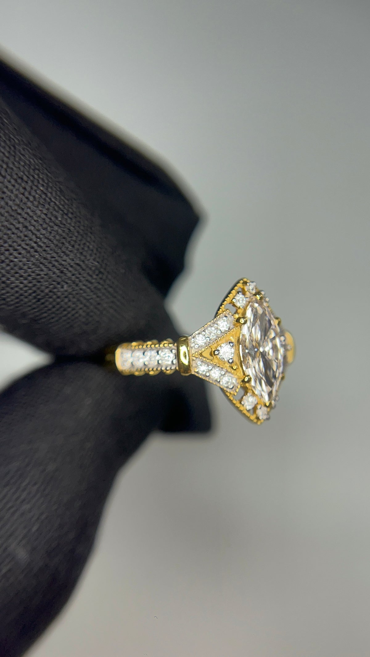 1.08 carat Marquise Lab Diamond in  14K YG ring