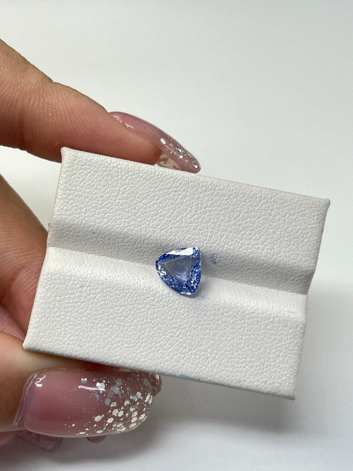 1.71 Carat Trillian cut Sri Lanka  Crystal Blue Heat  Sapphire Loose stone