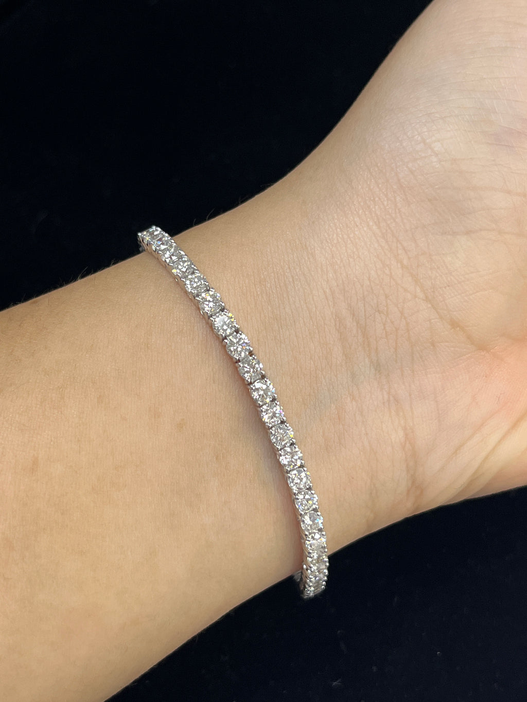 6.87 Carat Diamond in 14K White Gold Tennis Bracelet