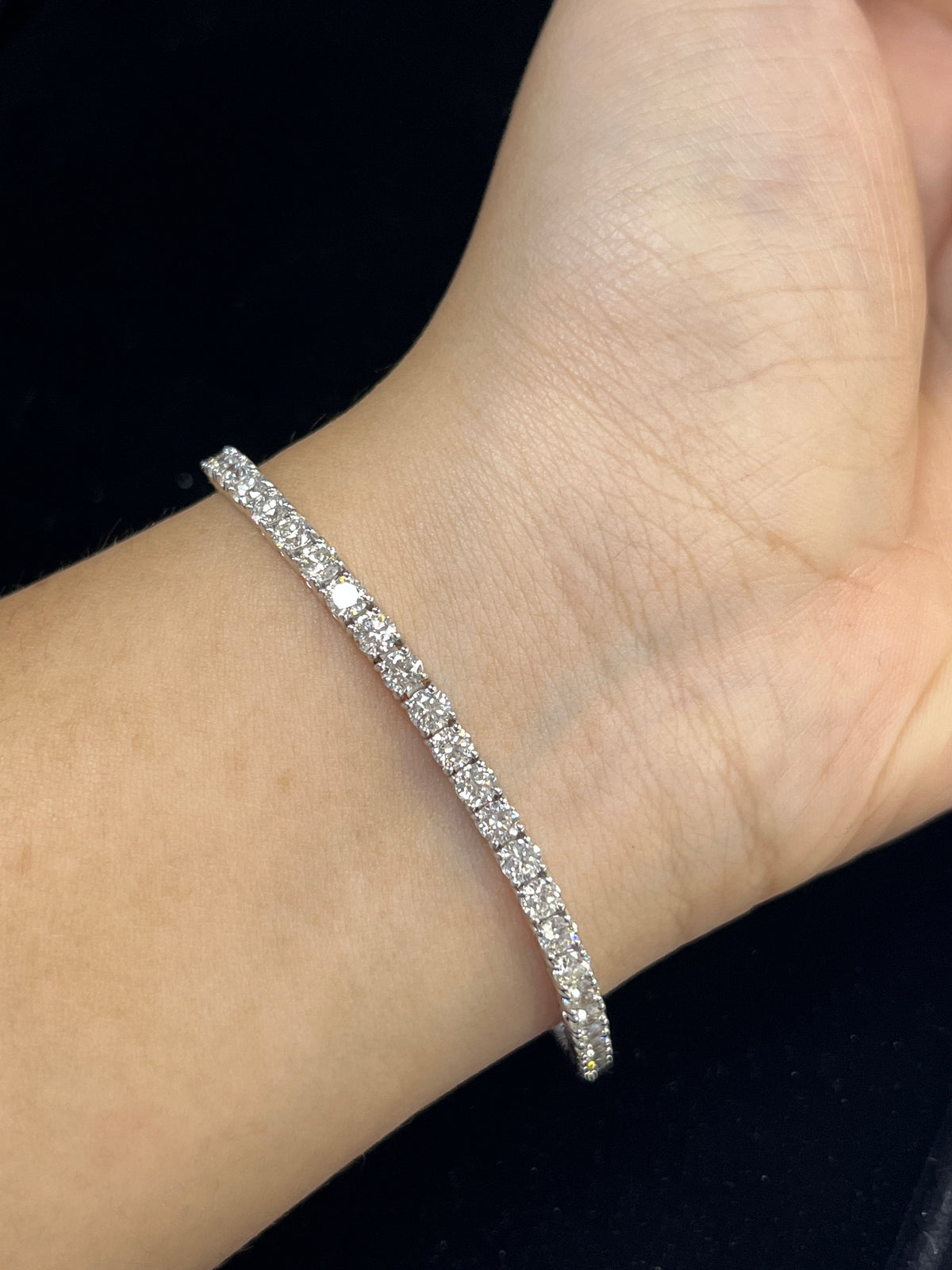 6.87 Carat Diamond in 14K White Gold Tennis Bracelet