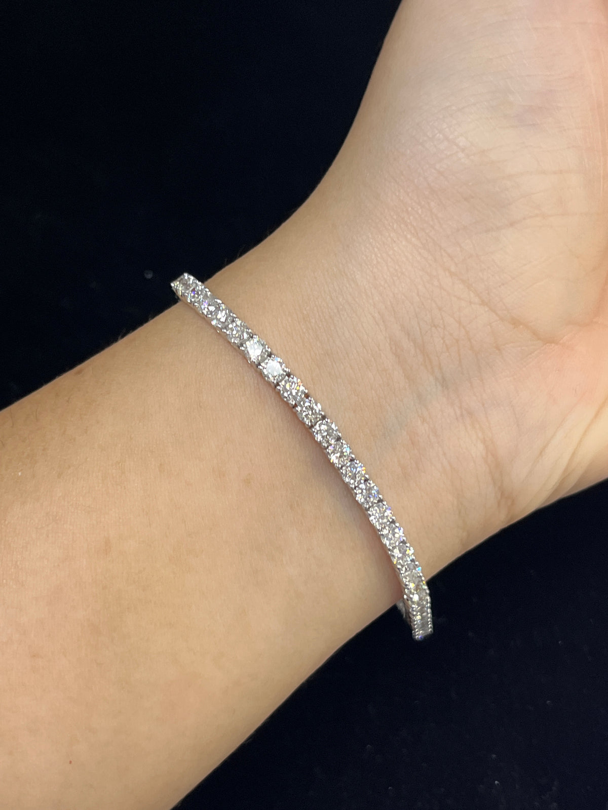 6.87 Carat Diamond in 14K White Gold Tennis Bracelet
