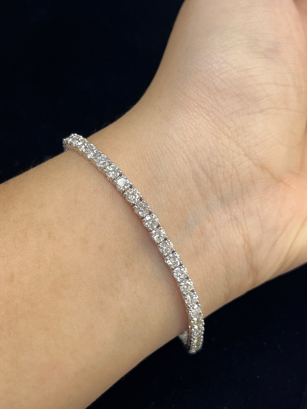 6.87 Carat Diamond in 14K White Gold Tennis Bracelet