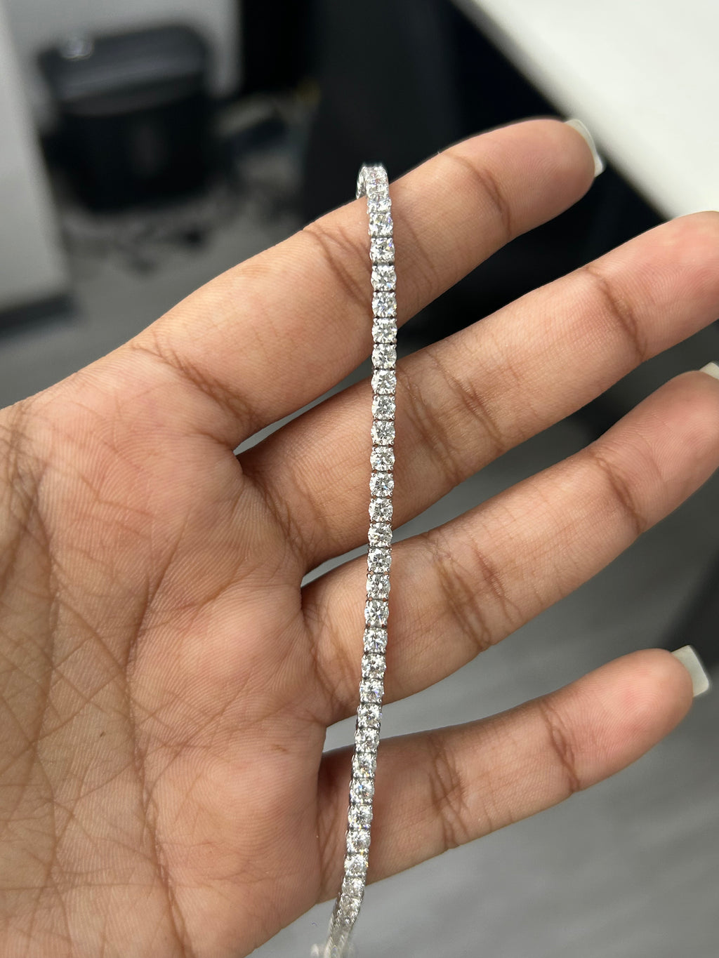 5.08 Carat Round Lab Diamond in 14K WG Bracelet