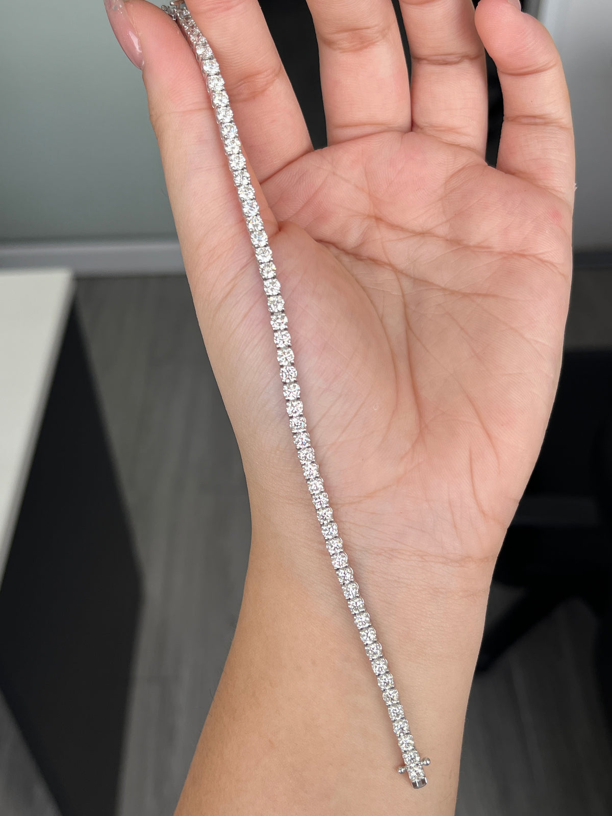 6.87 Carat Diamond in 14K White Gold Tennis Bracelet