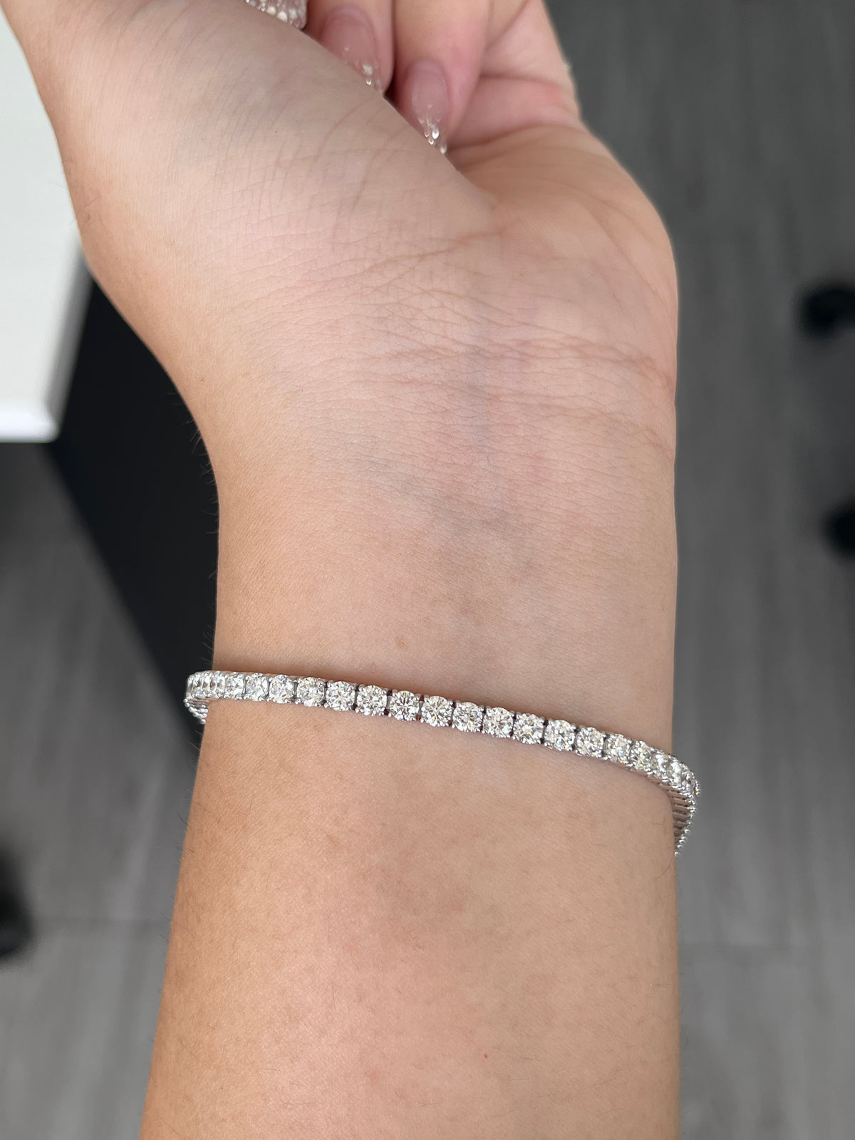 6.87 Carat Diamond in 14K White Gold Tennis Bracelet