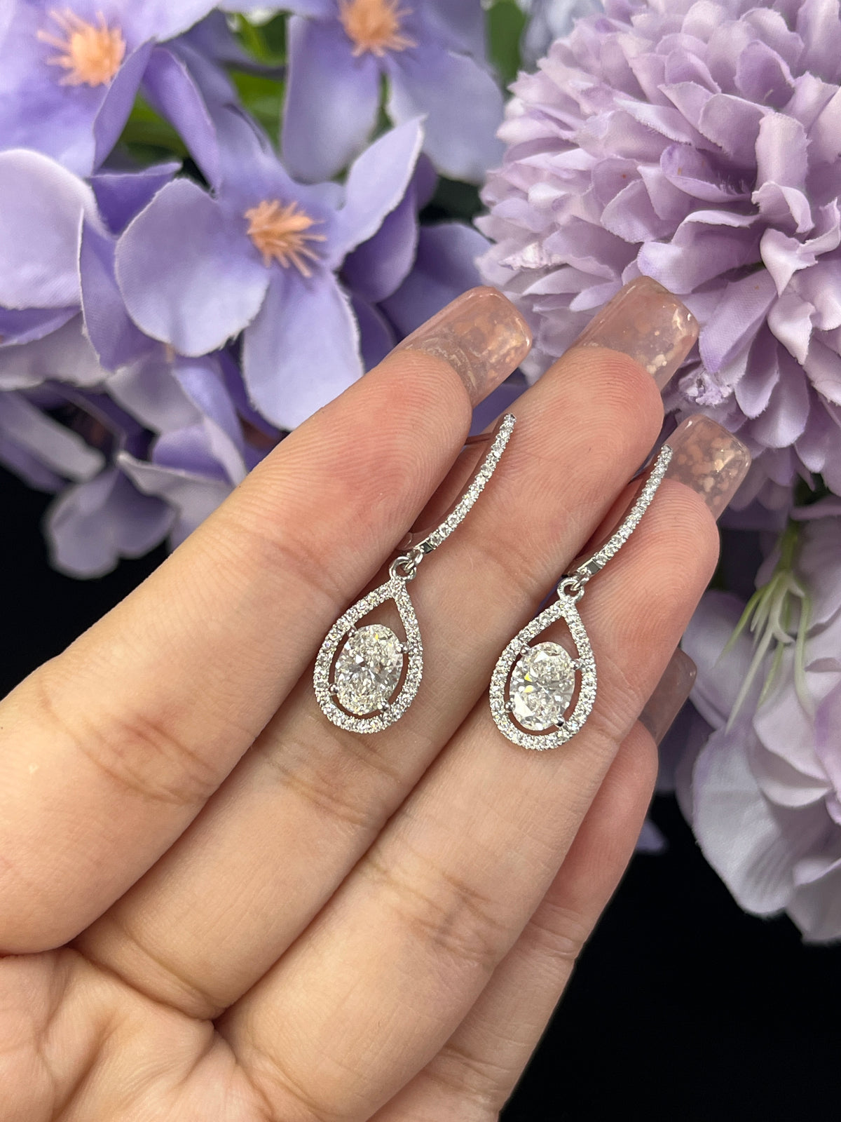1.92 Carat Lab Diamonds in 14K White Gold Earrings