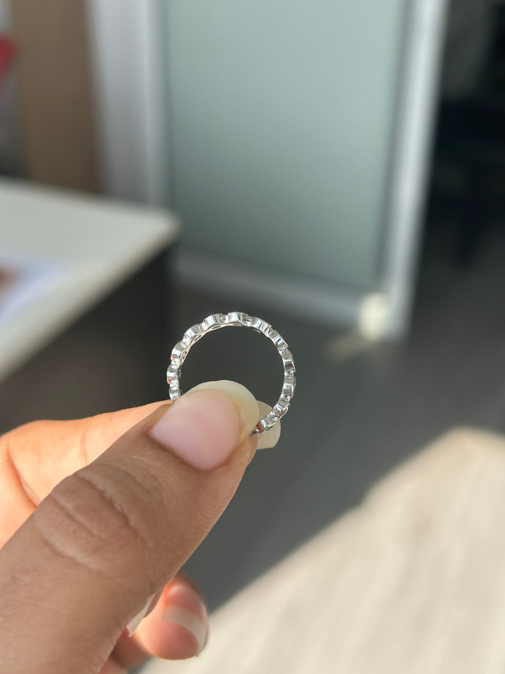 0.5 Carat Natural multi Sapphire  in  18K WG Ring