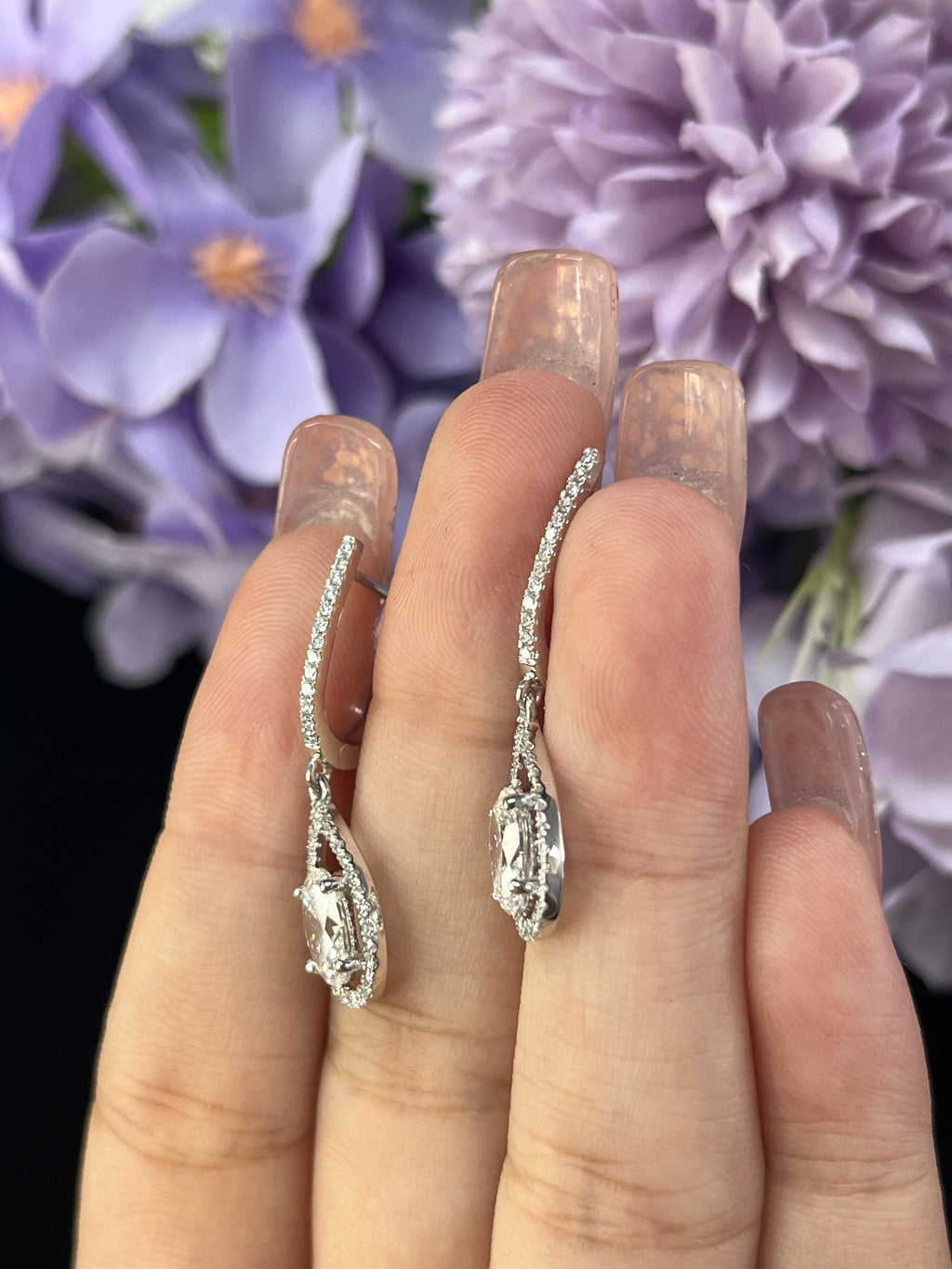 1.92 Carat Lab Diamonds in 14K White Gold Earrings
