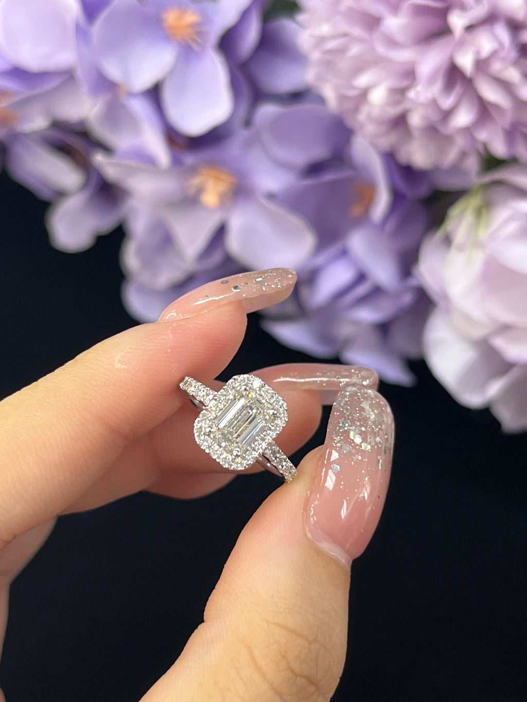 1.11 Carat Lab Diamond in 14K White Gold Ring