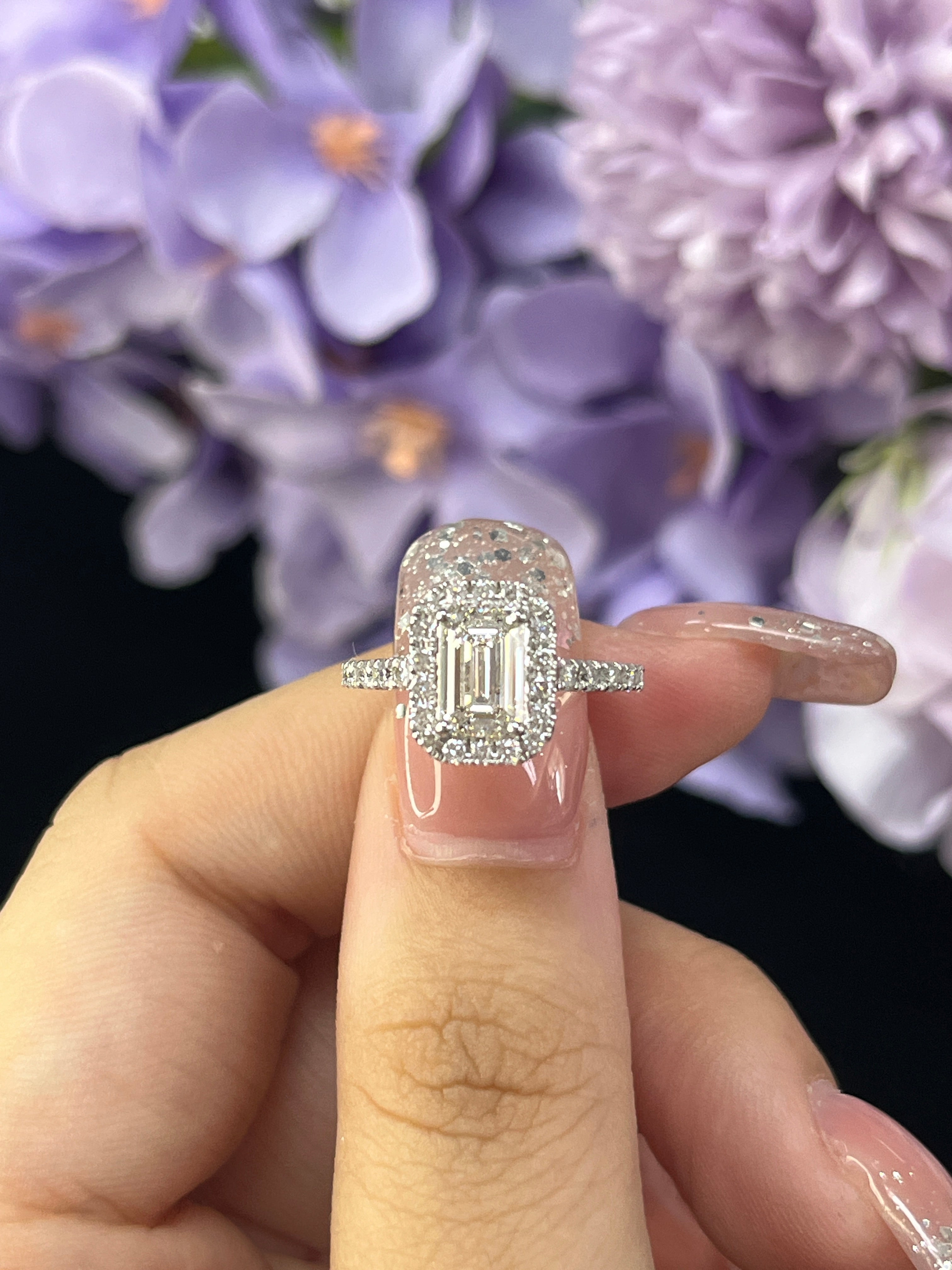 1.11 Carat Lab Diamond in 14K White Gold Ring