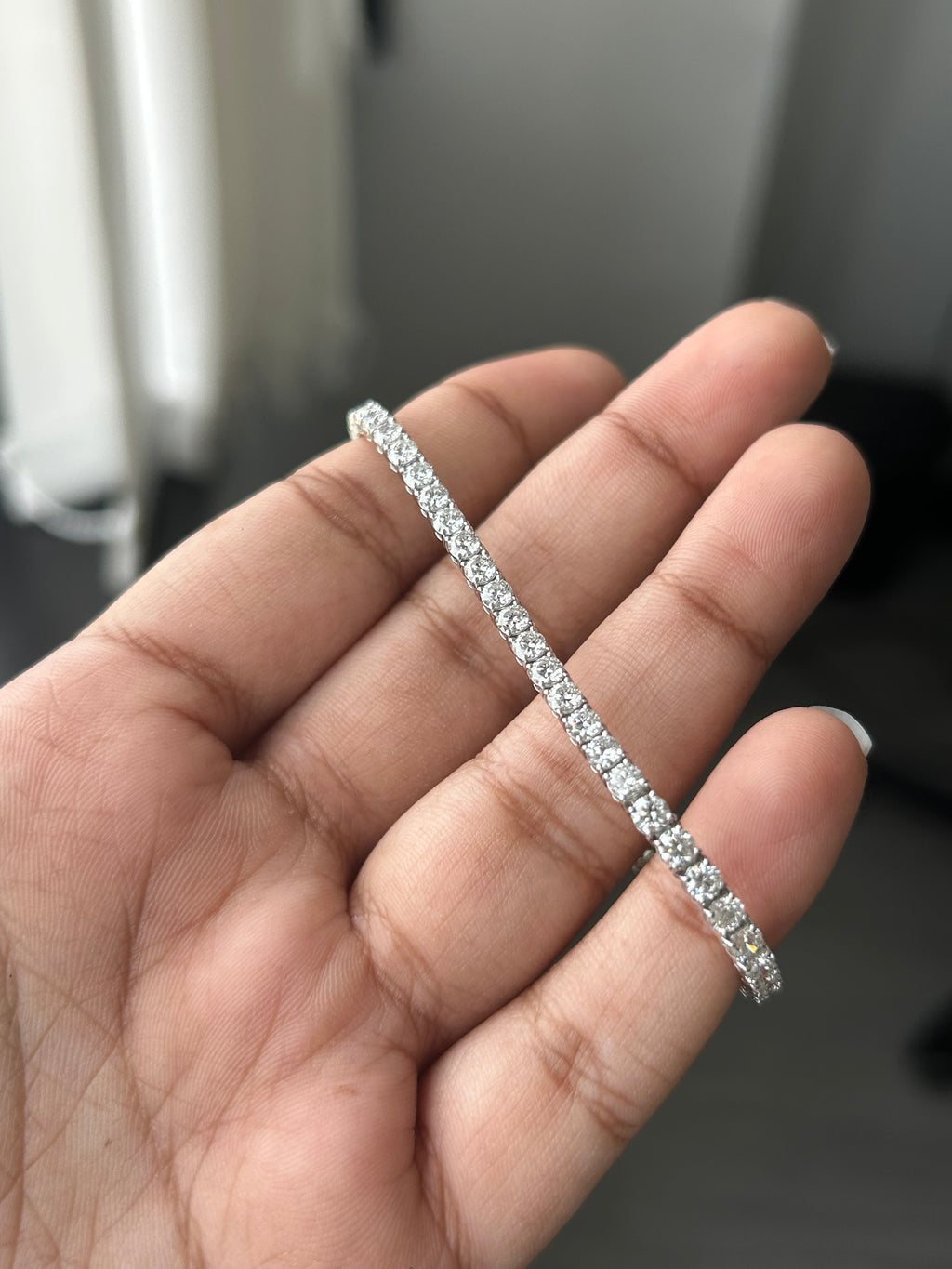 5.08 Carat Round Lab Diamond in 14K WG Bracelet