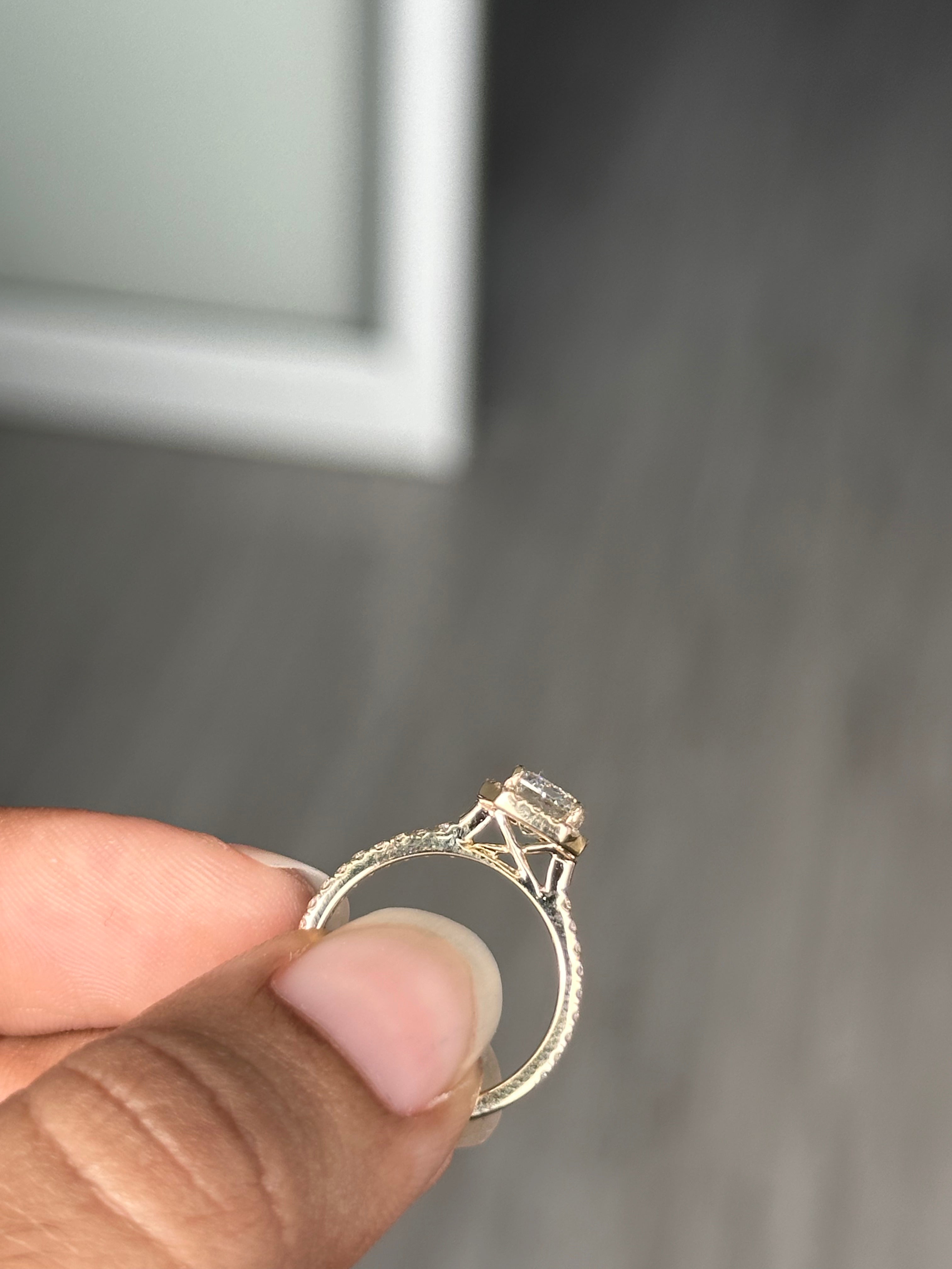 1.32 Carat Lab Emerald cut in  9K YG Ring