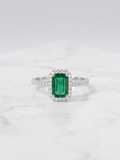 1.2 Carat Natural Emerald in  14K WG Ring