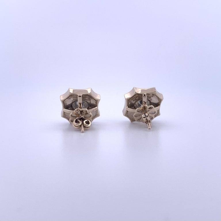 2.93 Carat Old Mine Cut Diamond Earrings (14K Gold)