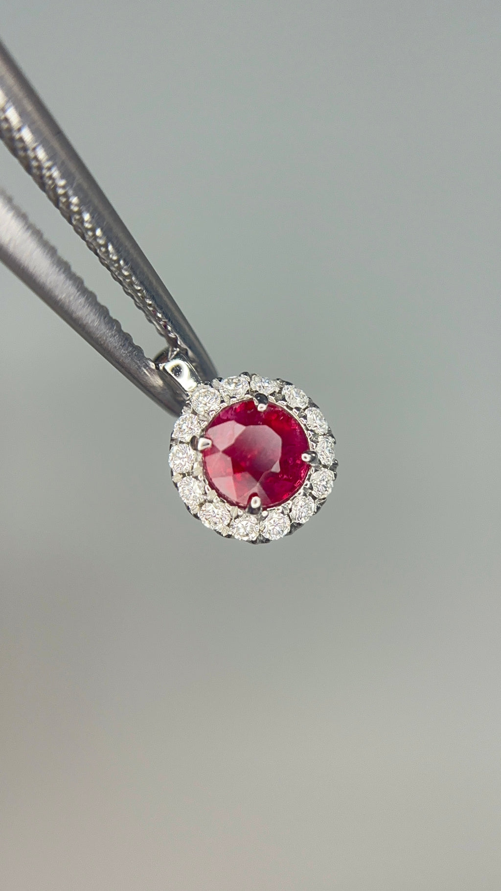 0.47 Carat Natural Ruby  in  14K WG Pendant