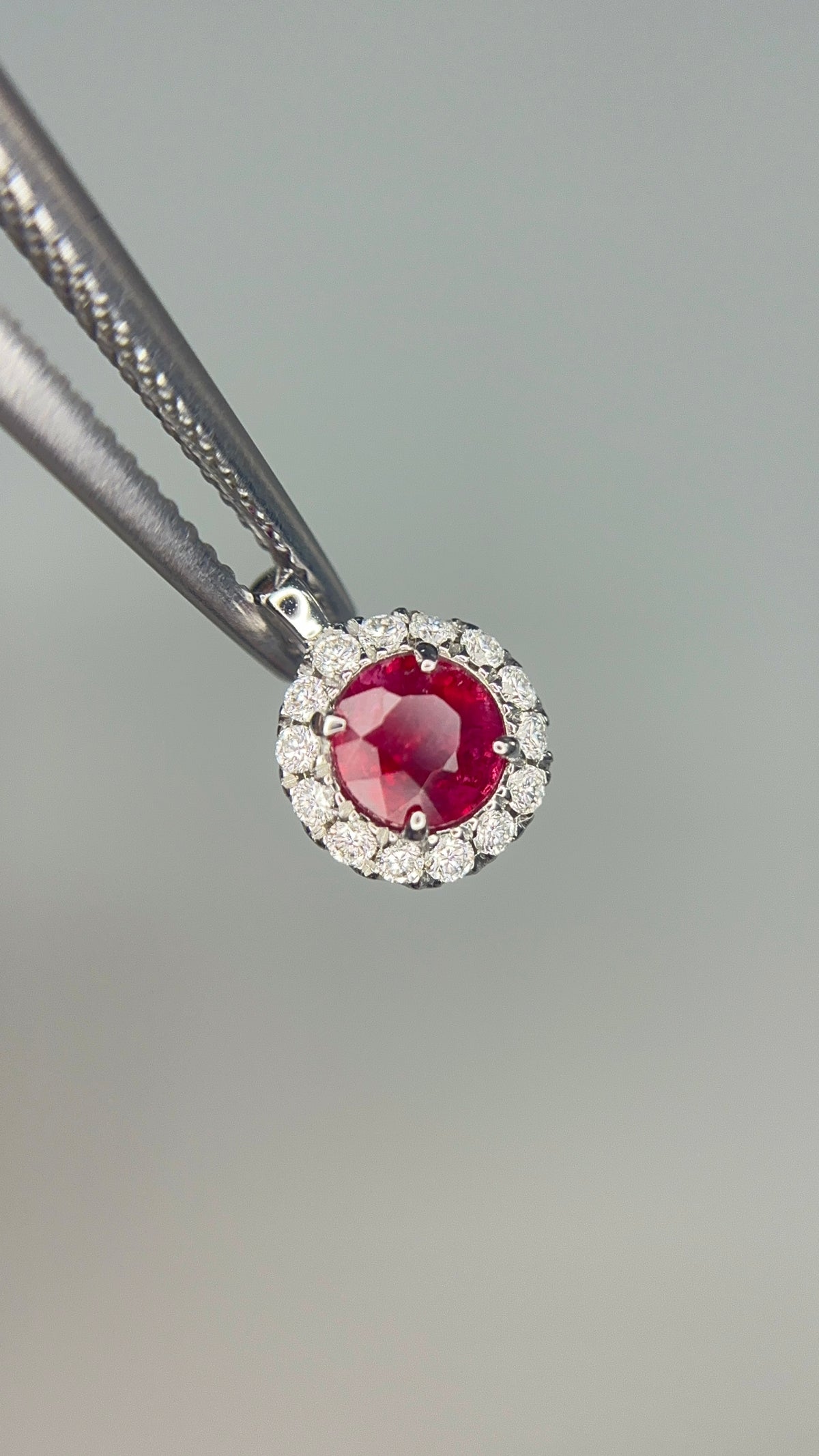 0.47 Carat Natural Ruby  in  14K WG Pendant