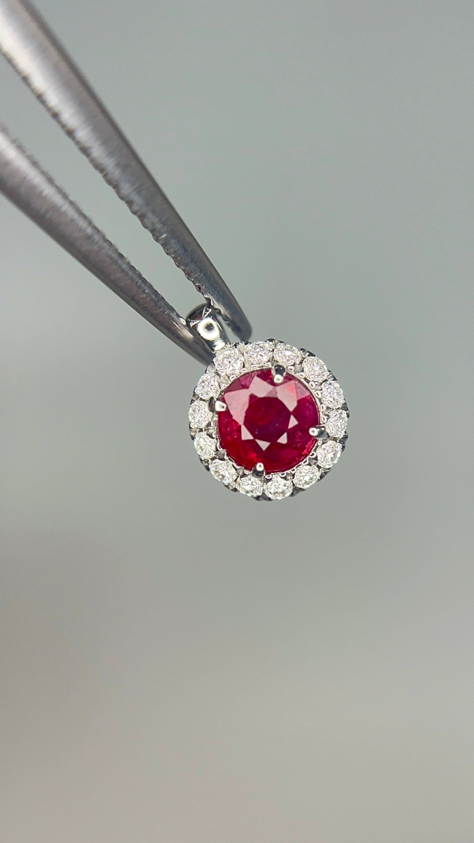 0.47 Carat Natural Ruby  in  14K WG Pendant