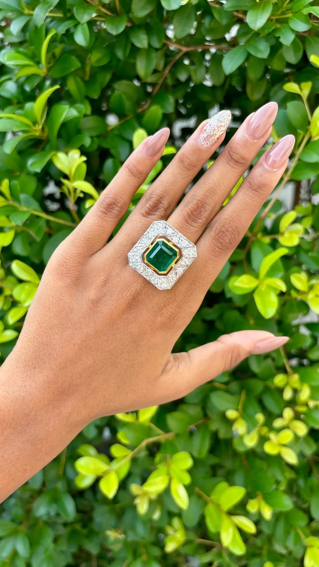 5.22 Carat Emerald Ring in 18K White Gold