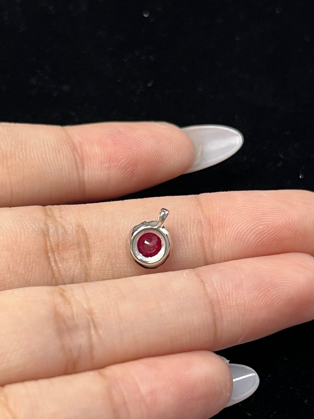 0.47 Carat Natural Ruby  in  14K WG Pendant