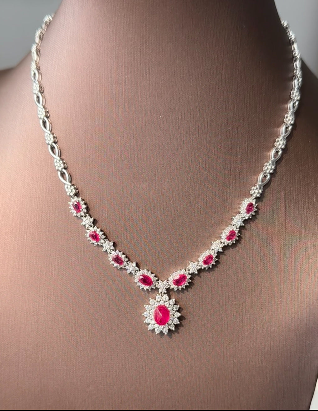 2.5 Carat Ruby in  14K WG Necklace