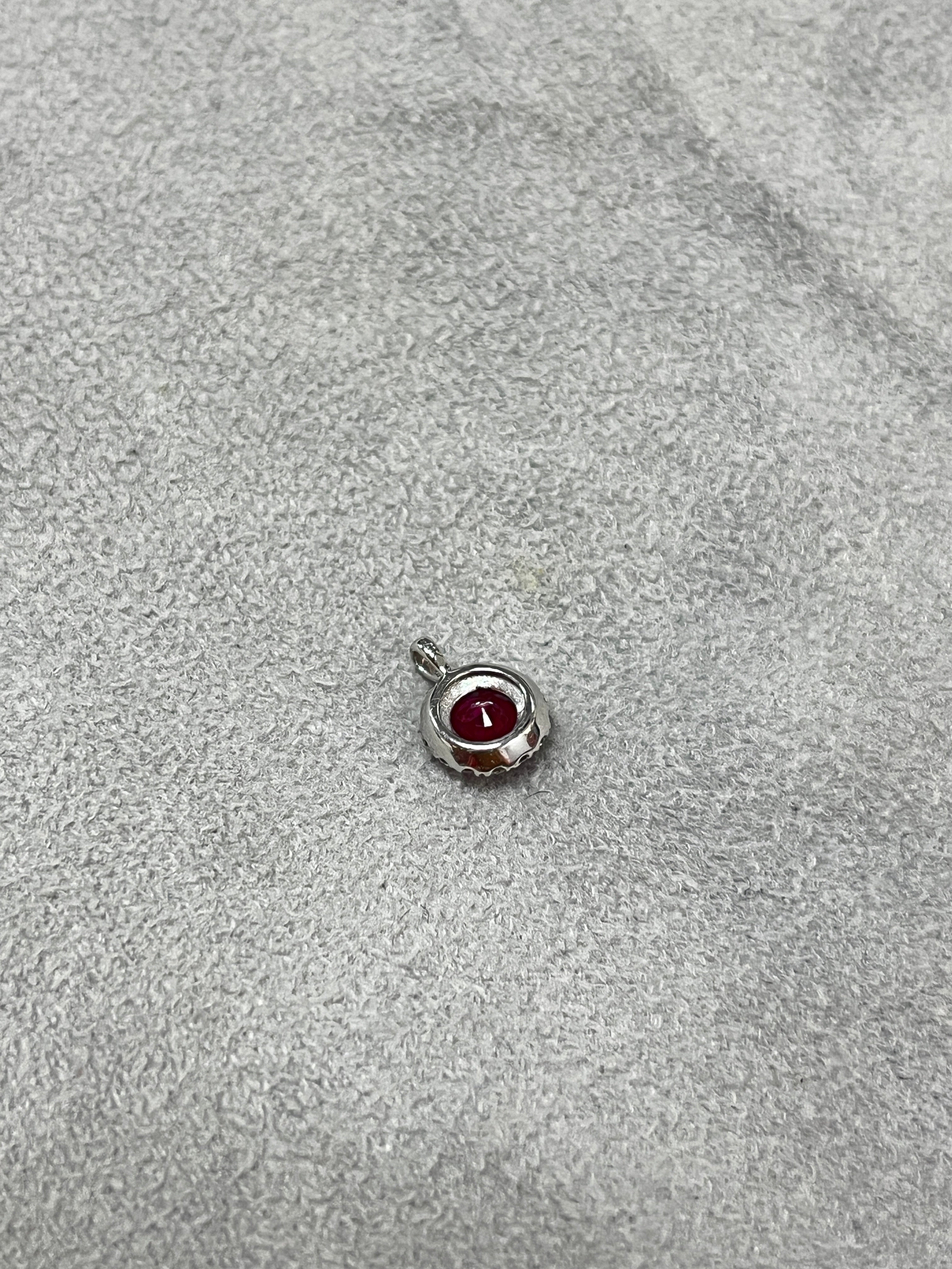 0.47 Carat Natural Ruby  in  14K WG Pendant