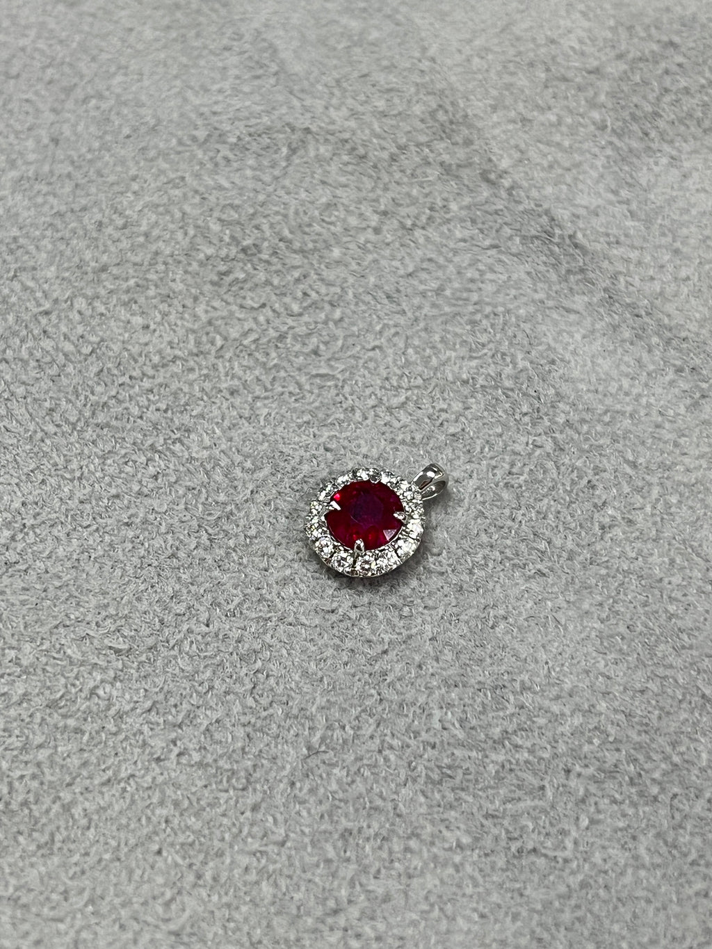 0.47 Carat Natural Ruby  in  14K WG Pendant