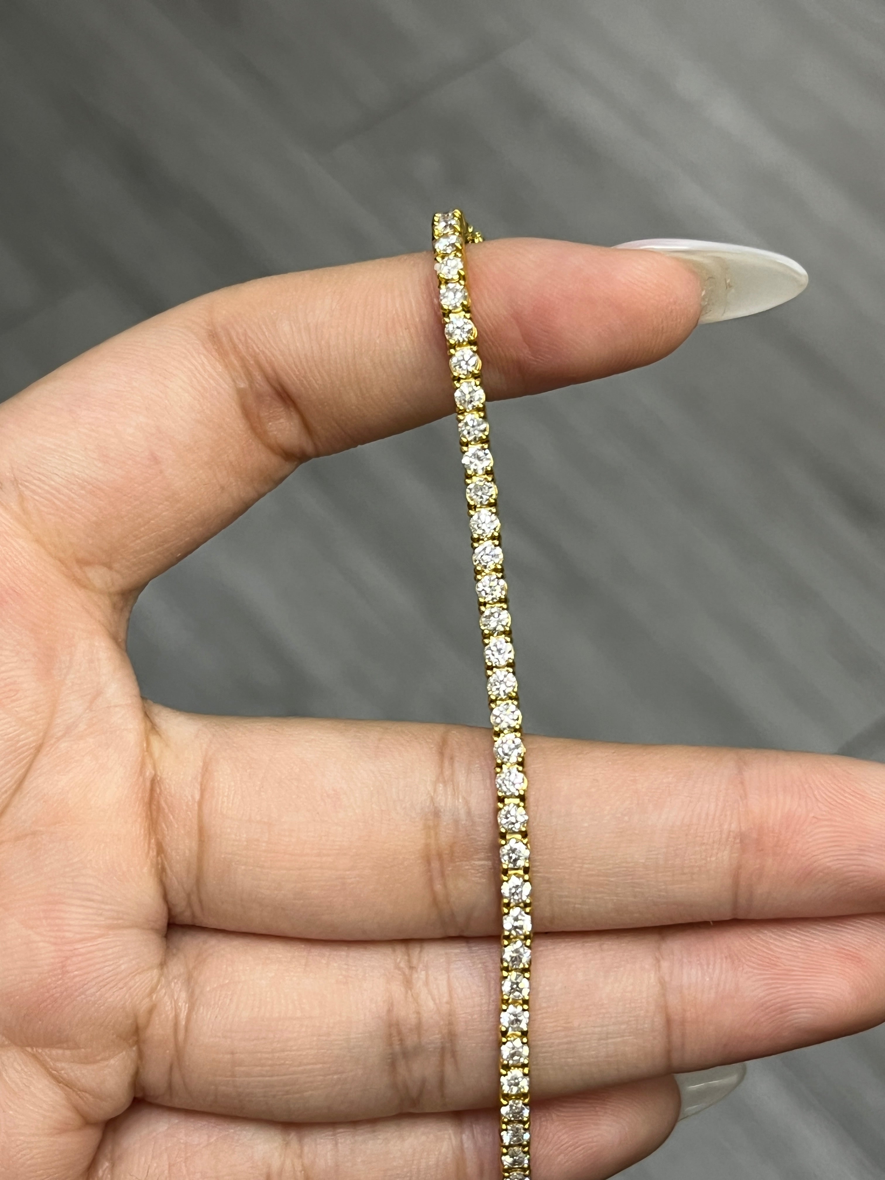 3.15 Carat Lab Diamond Bracelet in 18K Yellow Gold