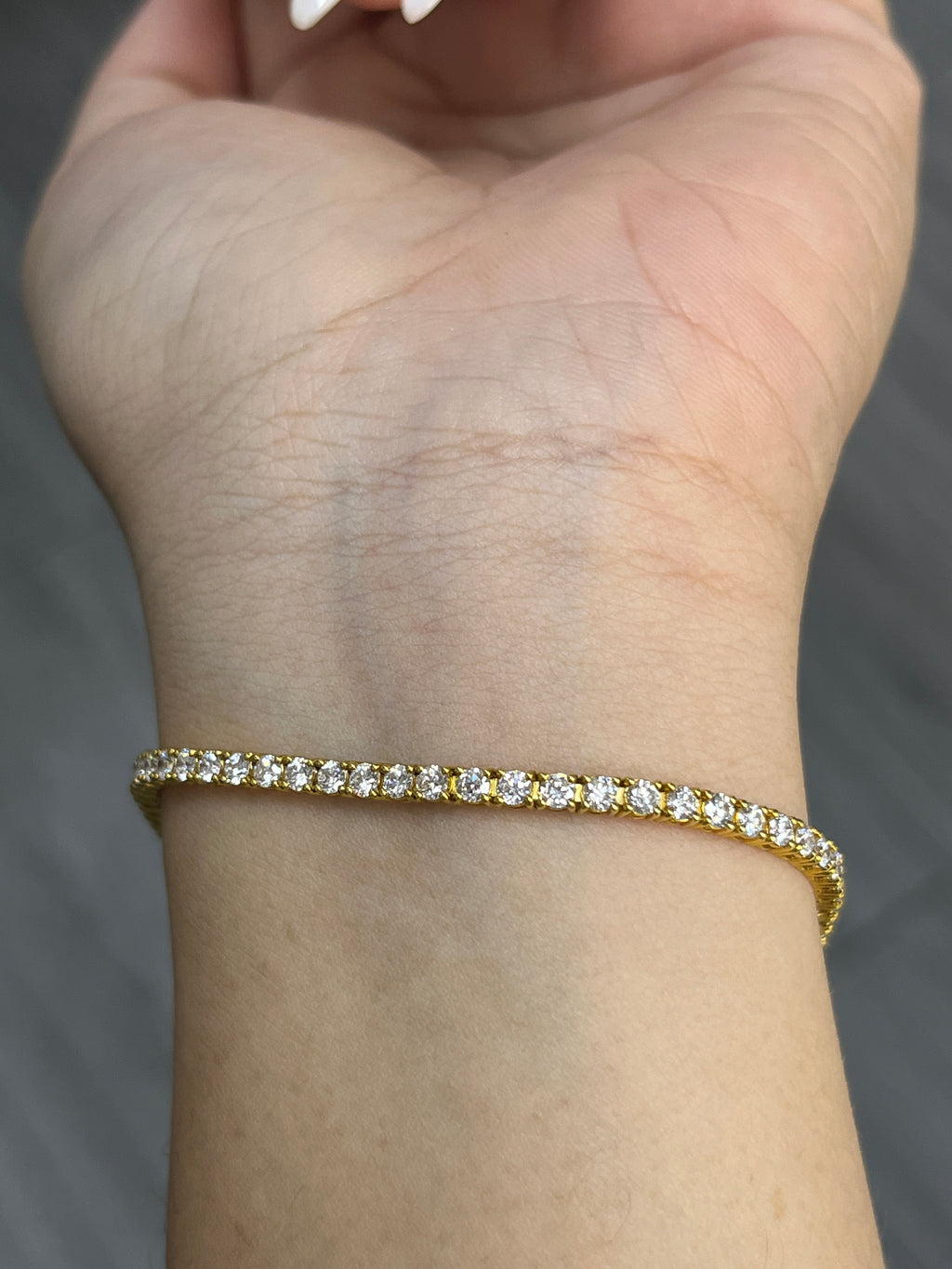 3.15 Carat Lab Diamond Bracelet in 18K Yellow Gold