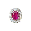 1.98 Carat Ruby & OMC Diamonds Rings in 18K White Gold