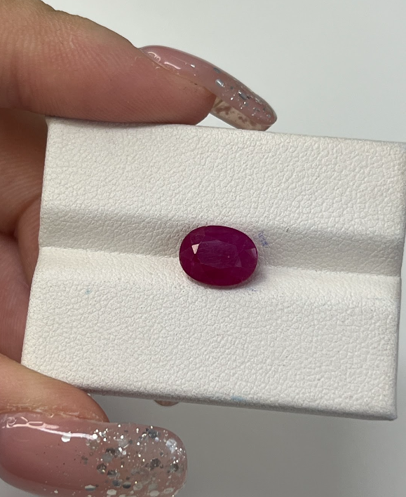 2.83 Carat Oval Heat Pinkish-Red Ruby Loose stone