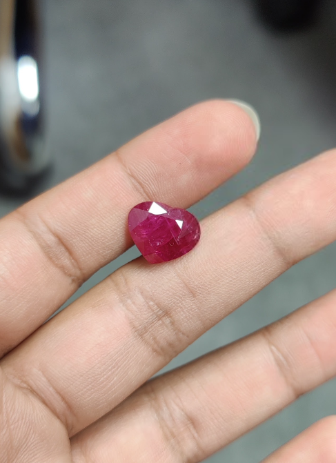 11.23 Carat Heart Shape Red Ruby Loose stone