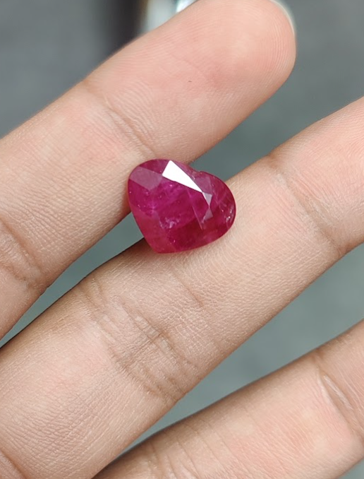 11.23 Carat Heart Shape Red Ruby Loose stone