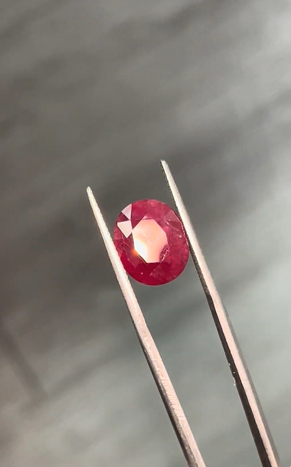7.11 Carat Oval No-Heat Red Ruby Loose stone