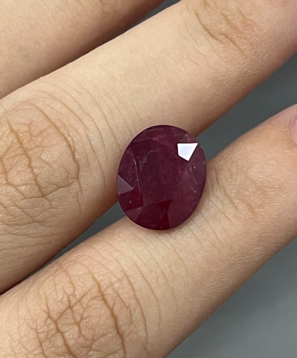 7.11 Carat Oval No-Heat Red Ruby Loose stone