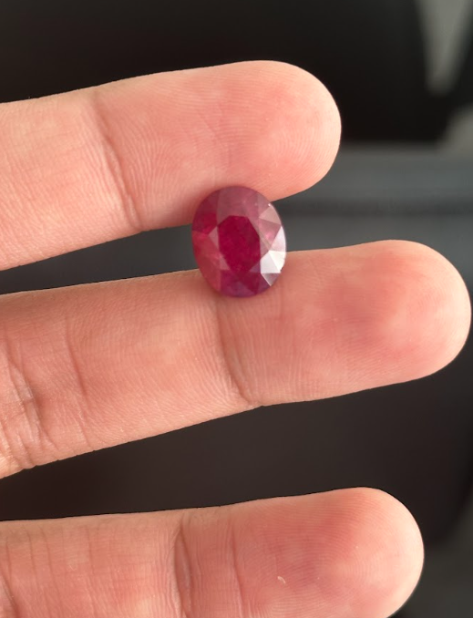 7.11 Carat Oval No-Heat Red Ruby Loose stone