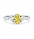 1.05 carat Yellow Oval cut Lab Diamond 14K White Gold ring