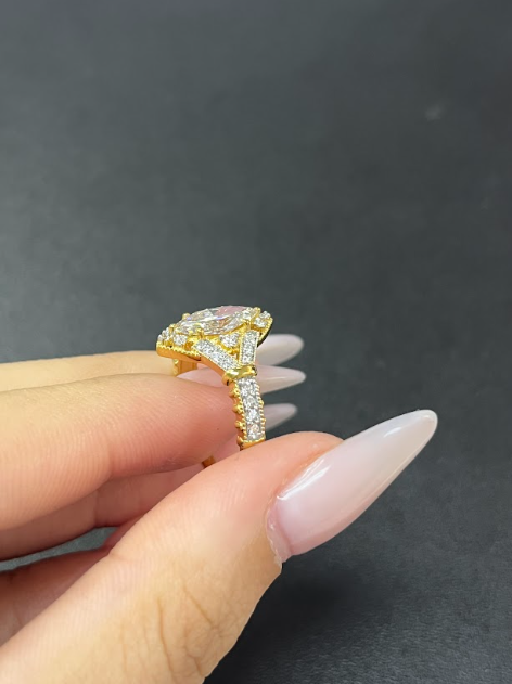 1.08 carat Marquise Lab Diamond in  14K YG ring