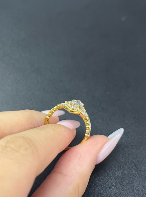 1.08 carat Marquise Lab Diamond in  14K YG ring
