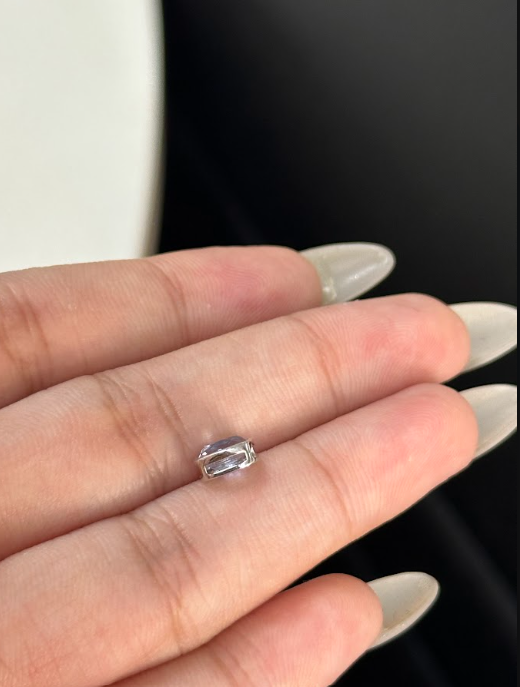 0.97 Carat Lavender Sapphire Pendant Necklace in 14K White Gold