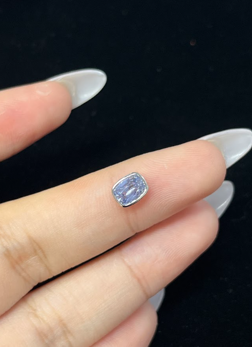 0.97 Carat Lavender Sapphire Pendant Necklace in 14K White Gold