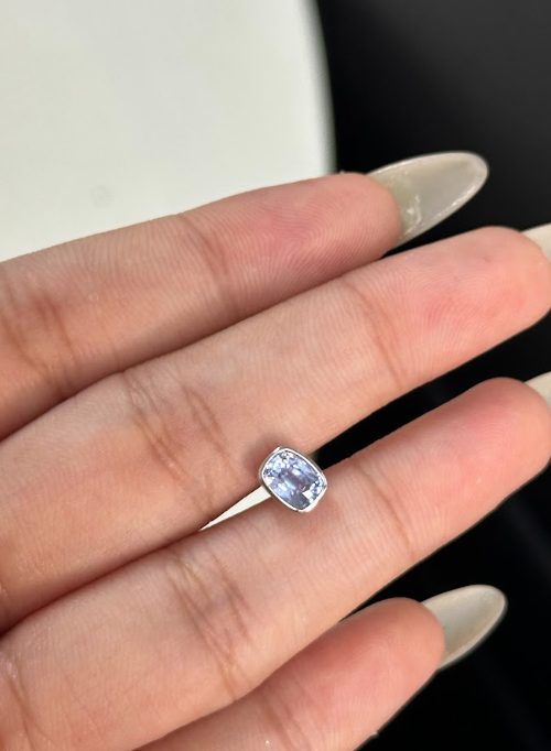 0.97 Carat Lavender Sapphire Pendant Necklace in 14K White Gold